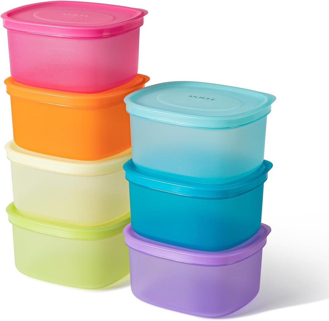 7-Piece Meal Prep Containers  3.75-Cup Reusable Airtight Plastic Food Storage Containers with Lids, BPA-Free, Microwave/Freezer/Fridge Safe, Stackable Lunch & Leftovers Organizer(900ml)
