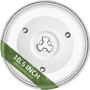 10.5" Microwave Turntable Compatible with Emerson 252100500497, 10 1/2 inch Replacement Microwave Glass Plate for Hamilton Beach, Oster MP-P23 (10.5" Small Coupler Hole)