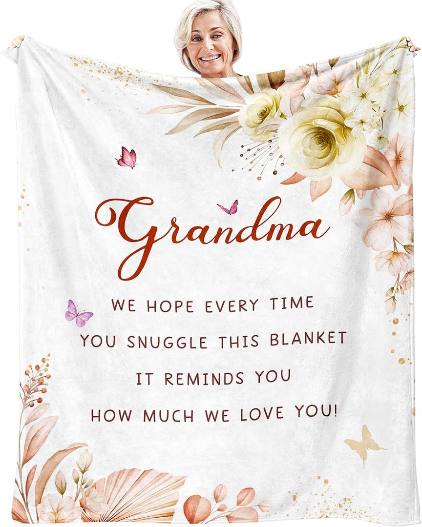 Grandma Gifts - Gifts for Grandma - Grandmas Birthday Gift from Grandkids - Best Grandmother Gift - to My Grandmom Throw Blanket 60"X50"