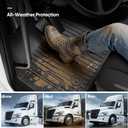 All Weather Floor Mats for Freightliner Cascadia 2026 2025 2024 2023 2022 2021 2019 2018, Heavy Duty Semi Truck Rubber Cab Mats, Waterproof Anti-Slip Big Rig Interior Accessories for Cascadia Truck