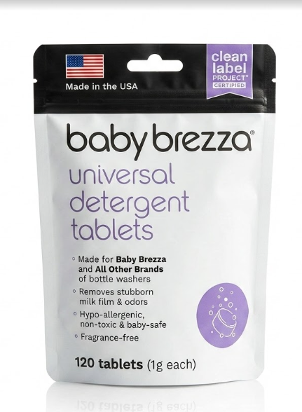Baby Brezza Universal Detergent Soap Tablets for Baby Brezza Bottle Washer Pro and All Brands of Bottle Washers, 120 Tablets