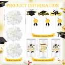 Domensi 3 Sets Graduation Table Centerpiece Decorations White and Gold Class of 2026 Includes 3 Silk Artificial Flower 9 Congrats Grad Sticks Picks Toppers 3 Metal Vases for Home Party Supplies Gifts