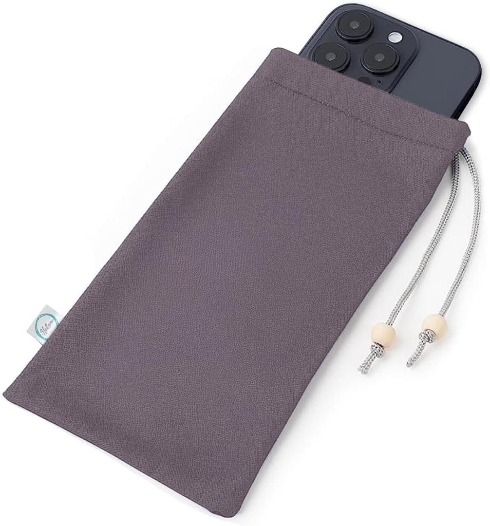 Halsa EMF Shield Sleeve for Cell Phone - Signal Blocking Anti-EMP Pouch - Smartphone Protection Case Against Radiation, EMF, 5G, RFID - Grey - 4x8 Inch Fits Most Phones (Gray)