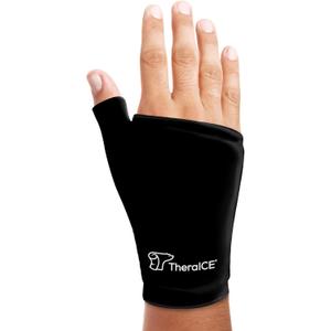 TheraICE Wrist Ice Pack Wrap Thumb Brace for Either Hand for Hot & Cold Therapy - Reusable Soft Gel Glove for Injuries, Carpal Tunnel, Arthritis, De Quervain's Tenosynovitis - Fits Most Women - S/M