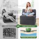 MEGAYES Convertible 4-in-1 Folding Sofa Bed Boneless Sleeper Chair Couch Foldable Chaise Lounger & Mattress Pocket Coils+Foam Fill Medium Support, No Assembly for Living Room/Bedroom, Full