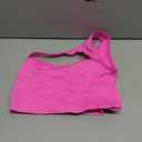 SHENHE Women's One Shoulder Cut Out Sports Bra Workout Gym Yoga Crop Tops Hot Pink, Medium
