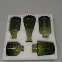 Glass Bud Vase Set of 5, Green Small Flower Vases for Centerpieces in Bulk, Mini Vintage Vase for Rustic Wedding, Home,Table Decoration