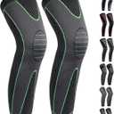 Full Leg Sleeves Long Compression Leg Sleeve Knee Sleeves Protect Leg, for Man Women Basketball, Arthritis Cycling Sport (Medium (1 Pair), 01_green)