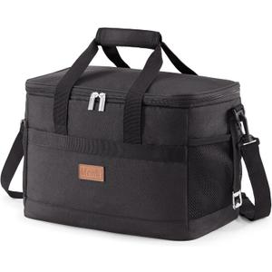 Lifewit Cooler Bag 30/50/60 Cans Collapsible and Insulated Large Lunch Bag Leakproof Soft Cooler Portable Tote for Camping/BBQ/Family Outdoor Activities (Black)