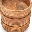 NIRMAN Mango Wood SNACK BOWL Durable Wooden Bowls for Individual Servings, Appetizers & Condiments Everyday Use (Set of 4) (5" X 5" X 2")