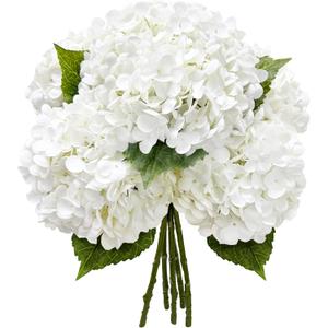 Yatim 21In White Artificial Hydrangea Flowers with Stems 5 Pcs
Real Touch Hydrangeas, Full Latex Petals, for Home DIY Floral Arrangements Wedding Outdoor Decor