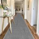 GOYLSER 20 ft Jute Entryway Runner, Rubber Backed Absorbent Extra Long Runner Rug for Hallway, Grey Laundry Room Runner Mat
