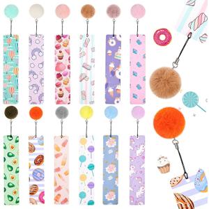 Outus 12 Pack Cute Bookmarks for Kids Girly Book Marks with Rulers Fluffy Pendant Page Markers Reading Accessories Gift for Girls Women Students School Supplies Classroom Rewards Bookworm Party Favors