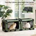 Petprsco Extra Large Cat Carrier for 2 Cats, Fits for Multi‑Cat Car Travel, 48"L x 17"W x 17"H
