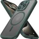 Magnetic Guard Designed for iPhone 15 Pro Max Case [Camera Protection] [Military Grade Drop Tested] [Compatible with MagSafe] Slim Translucent Matte Phone Case (6.7") - Dark Green