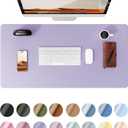 YSAGi Leather Desk Protector, Office Mat, Large Mouse Mat, Non-Slip PU Leather Blotter, Laptop Pad, Waterproof Writing Pad for Office and Home (Light Purple, 23.6" x 13.8")