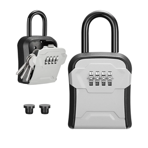 Puroma Lock Box, Key Lock Box Wall Mount & Portable Combination Lockbox with Resettable Code, Security Lockbox for Outside House Keys, Apartment Realtors Spare Keys Storage (1 Pack, Gray)