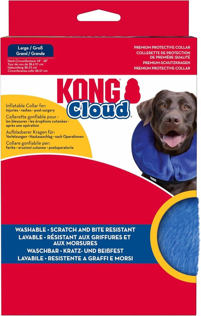 KONG - Cloud Collar - Inflatable Collar - For Injuries, Rashes and Post Surgery Recovery - For Large Dogs