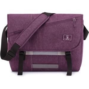 OIWAS Messenger Bag for Women, 15.6 Inch Laptop Crossbody Bags Men Casual Satchel Shoulder Bag College Travel Office Briefcase (Purple)