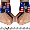 WOD Nation Wrist Wraps for Weightlifting, 18" Professional Gym Wrist Straps w/Thumb Loop, Wrist Wraps for Men & Women, Wrist Support Wraps for Strength Training, Powerlifting & Bodybuilding (Flag)