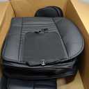 Kaomim Fit Elantra Car Seat Covers (5 Seats Full Set) Compatible with Hyundai Elantra 2017-2023 2024 2025 - Full Coverage Breathable Leather, Airbag Compatible, Waterproof & All-Weather, Black