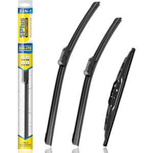 5 PLUS Silicone Windshield Wiper Blades Replacement for 2017-2010 GMC Terrain / 2017-2010 CHEVY Equinox Wiper Blades(Set of 3),Automotive Replacement Windshield Wiper Blades-24"/17"/13"