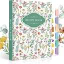 Lanpn Blank Recipe Book Cookbook for 70 Recipes, A5 Waterproof Empty Recipe Notebook to Organize Your Family Recipes, Leather Cooking Journal with Stickers to Write in Your Own Recipes, Green