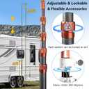 Tailgate Flag Pole and Base Kit, Tailgating Flag Pole with Tire Mount/Stand
20ft Telescopic RV Flagpole Kit with Anti-Break Tube, for Camping, Tailgate Parties and Outdoor Activities