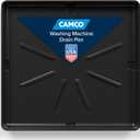 Camco Washing Machine Drain Pan - Features a Durable Plastic Construction, 1-inch/1.5-inch PVC Drain Fitting, and Measures 30-inches (L) x 32-inches (W) x 2 -inches (H) (OD) (20750)