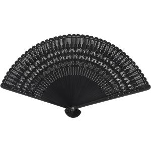 SEWACC Silk Folding Fan Hand Held Wood Hand Fan Chinese Japanese Vintage with Tassels for Women Ladies Home Decoration Black