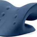 RESTCLOUD Neck and Shoulder Relaxer, Cervical Traction Device for TMJ Pain Relief and Cervical Spine Alignment, Chiropractic Pillow, Neck Stretcher (Dark Blue)
