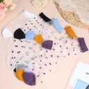 Yolev 5 Pairs Sheer Polka Dot Socks Ultra Thin Womens Sheer Sock Cute See Through Socks 5 Colors Ankle Sock for Women, One Size