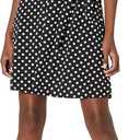 Star Vixen Women's Cutout Cold Shoulder Short Sleeve Faux Wrap Dress (Blkdot), S