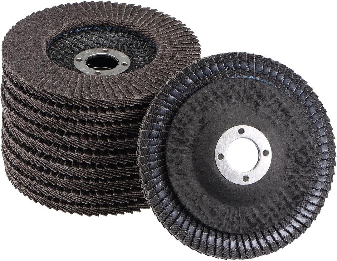uxcell 4 Inch Flap Disc 120 Grit Sanding Grinding Wheels Silicon Carbide Abrasive Fiber Mesh Cover 10pcs