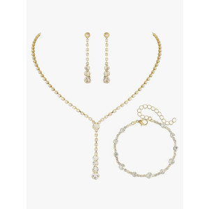 Unicra Bride Silver Bridal Necklace Earrings Set Crystal Wedding Jewelry Set Rhinestone Choker Necklace for Women and Brides 