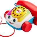 Fisher-Price Toddler Pull Toy Chatter Telephone Pretend Phone with Rotary Dial and Wheels for Walking Play Ages 1+ years