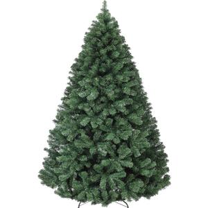 6FT Artificial Christmas Tree - Fluffy Fraser Fir Unlit Hinged Design, Faux Full Christmas Tree with 900 Premium Branch Tips, Includes Stand for Holiday Home Decor
