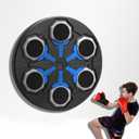 Smart Music Boxing Target with Bluetooth & LED Lights - 15-Speed Adjustable Wall-Mounted Punching Pad for Adults/Kids, Silent Training, No-Drill Installation, Type-C ChargingBlack