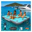 VEBESYET Inflatable Floating Dock Platform, 6ft x 5ft x 6" Inflatable Dock Floats Multi Person Floating Island Raft for Lake Pool Beach Ocean