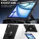 Azzsy Case for iPad Air 13 Inch (M4/M3/M2) 2026/2025/2024, [Built-in Pencil Holder] Heavy Duty Shockproof Rugged Protective Case for 13 inch iPad Air (2026/2025/2024 Version), Black