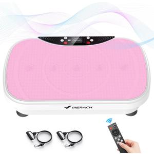 MERACH Vibration Plate Exercise Machine, Vibration Plate for Lymphatic Drainage Weight Loss, Vibrating Plate Exercise Machine with Bluetooth and LED Display, Workout Equipment for Women Men Home