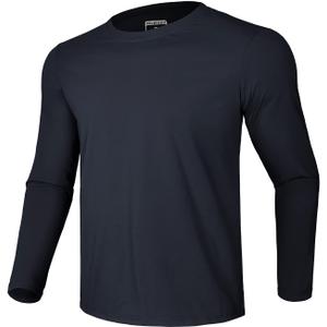 GEMYSE Men's Long Sleeve Shirts Sun Protection Athletic Breathable Moisture Wicking Rash Guard Shirt for Fishing Workout (Black, XXXL)