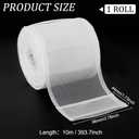 BENECREAT 10.9 Yards Translucent Pleated Curtain Tape, Nylon Folding Tape, White Flat, for Hooks Used to Make Home Decor Items