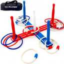 Play Platoon Ring Toss Game - Backyard Games for Kids - Includes 8 Rope & 8 Plastic Rings and Carry Bag (Complete Game Set)