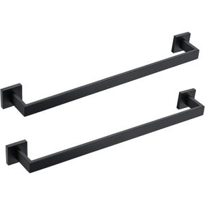 BANOLUX Towel Rack, 16-Inch Single Towel Bars for Bathroom, Towel Racks for Bathroom Wall Mounted SUS304 Stainless Steel Hand Towel Holder Heavy Duty, Matte Black Towel Bar 2 Pack, A7-TB-MB-16IN-2Pack
