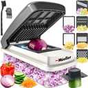 Mueller Vegetable Chopper Mandoline Slicer, Food Veggie Chopper, Cheese Grater, Onion Vegetable Cutter with Container, Dicer, Kitchen Gadgets & Essentials, White Sand/Grey Set of 6