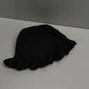 Women Crochet Bucket Hat Cute Winter Ruffled Brim Floppy Cap Handmade Knit Cloche Hats (One Size, Black)