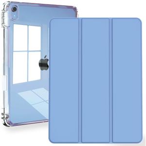 Feams Case for iPad 10th Generation 10.9 Inch Case, Slim Lightweight Trifold iPad 10.9 Case Clear Back Transparent Cover with Pencil Holder & Auto Sleep/ Wake for iPad 10th Gen 2022, Blue