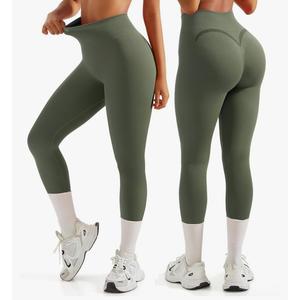 OMKAGI Smile Butt Lifting Workout Leggings for Women High Waisted Seamless Compression Yoga Pants (XL)