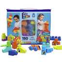 MEGA BLOKS Bigger Building Bag Building Set with 150 Big and Colorful Building Blocks, and 1 Storage Bag, Toy Gift Set for Ages 1 and up